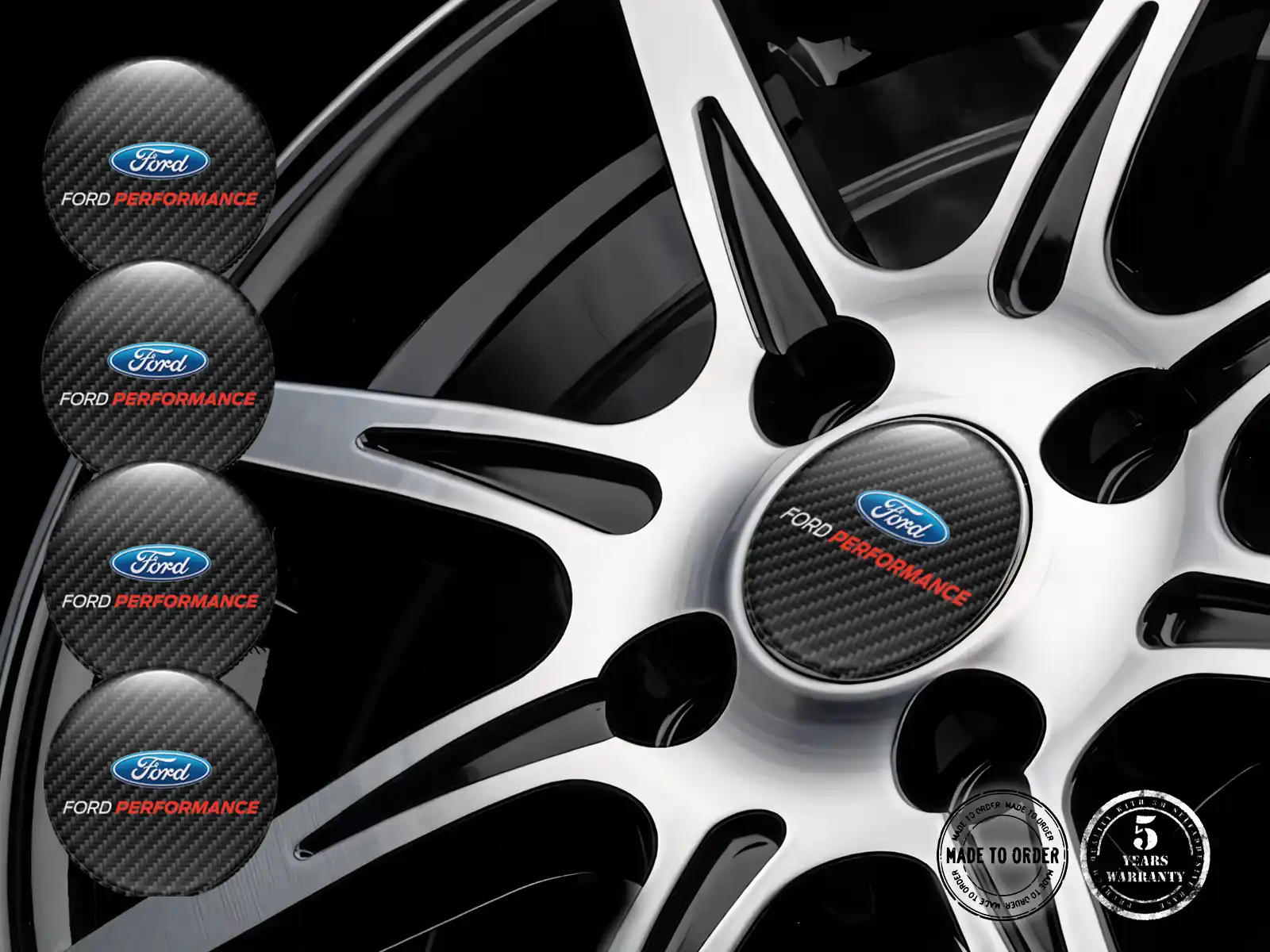 Ford Logo Autocollant Bombé Emblèmes Roues Élégants